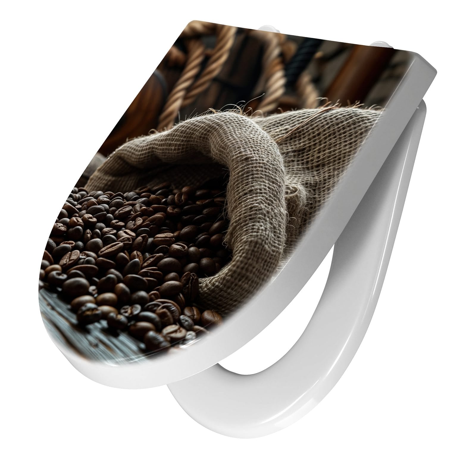 WC-Sitz mit Absenkautomatik Kaffeebohnen Sack