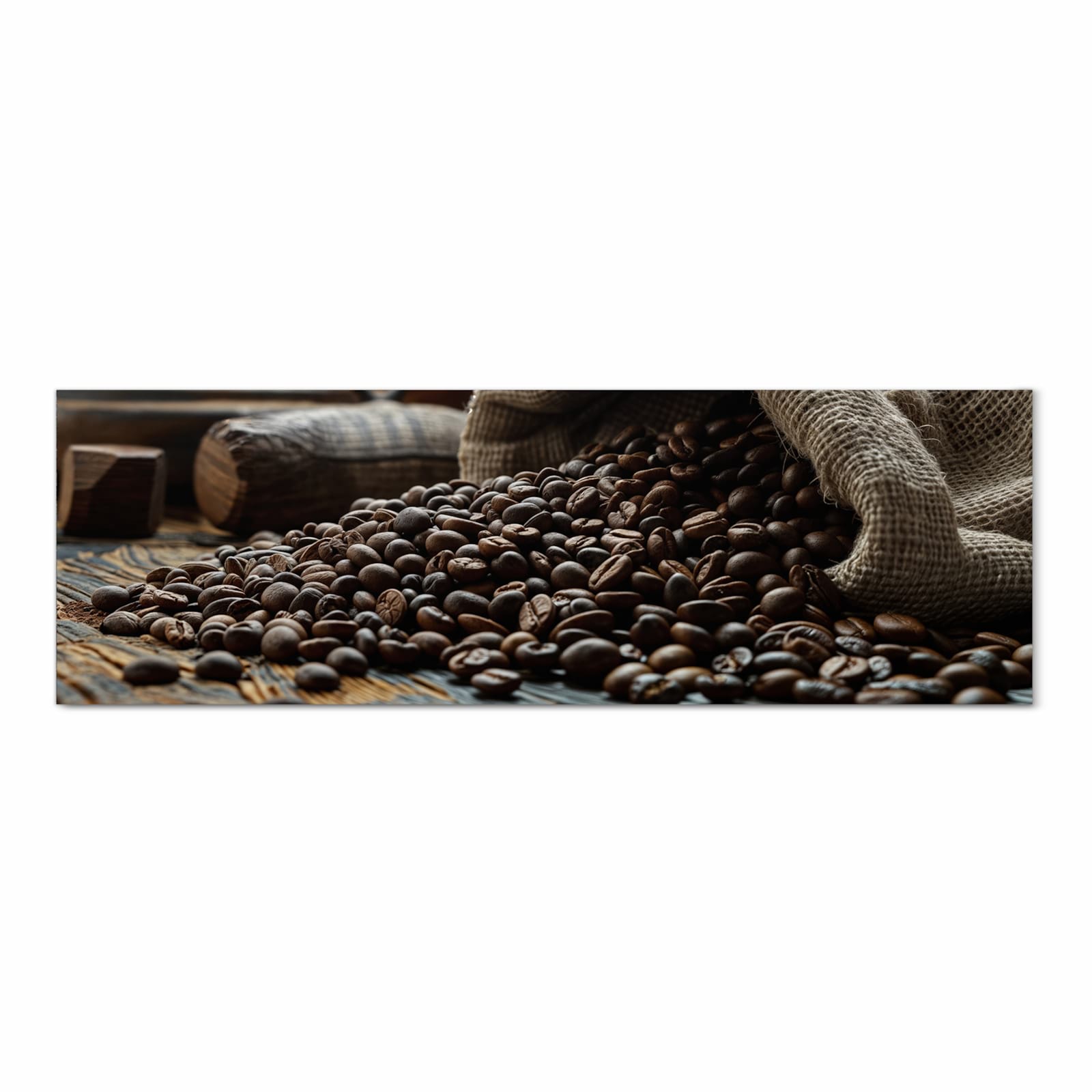 Bodenschonender Küchenteppich mit Motiv Kaffeebohnen Sack in Frontansicht