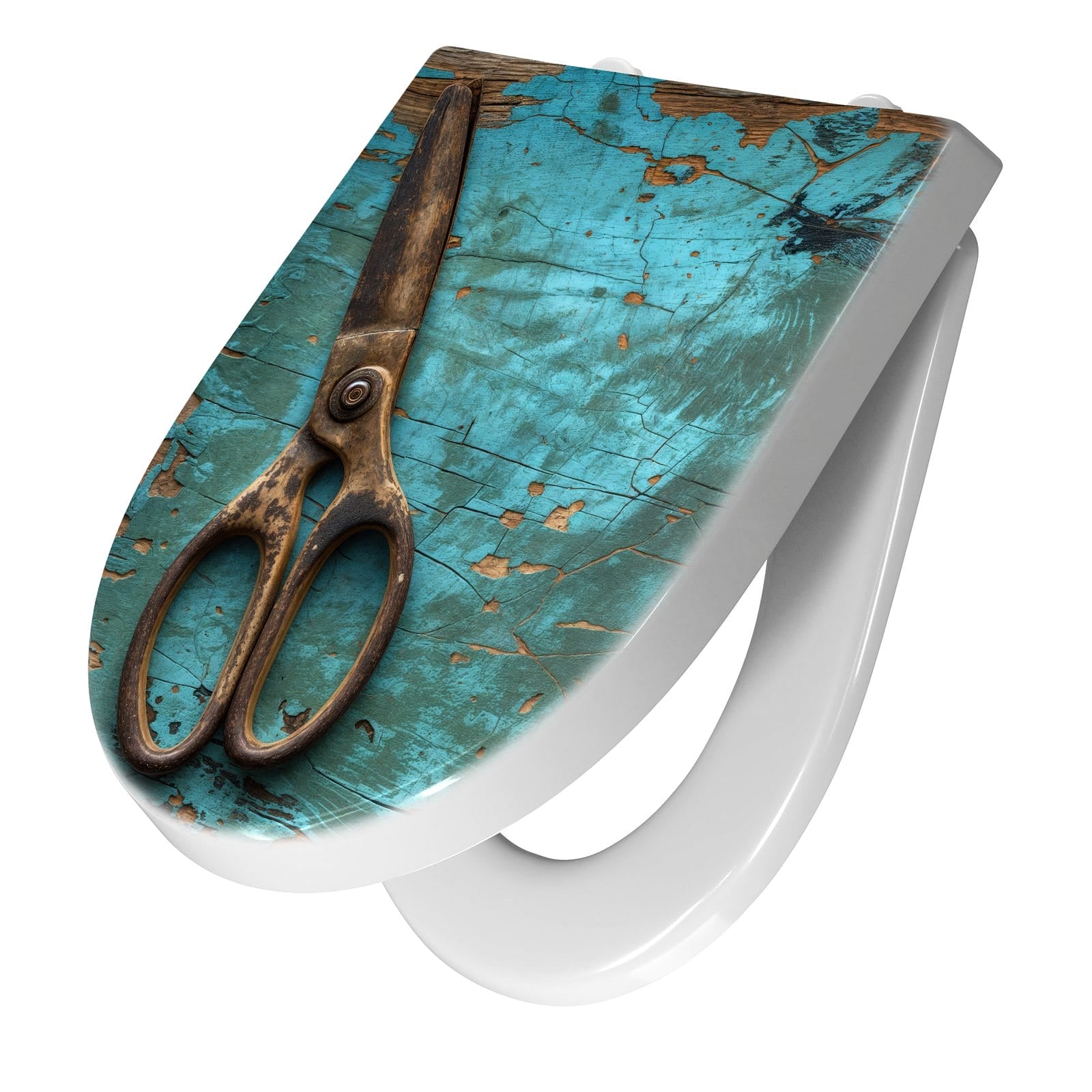 WC-Sitz mit Absenkautomatik Alte Schereauf Holz