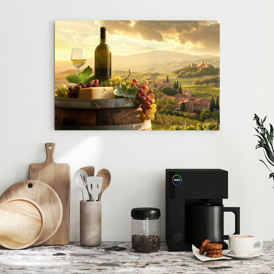 Maße Metall Magnettafel - Wein und Käse