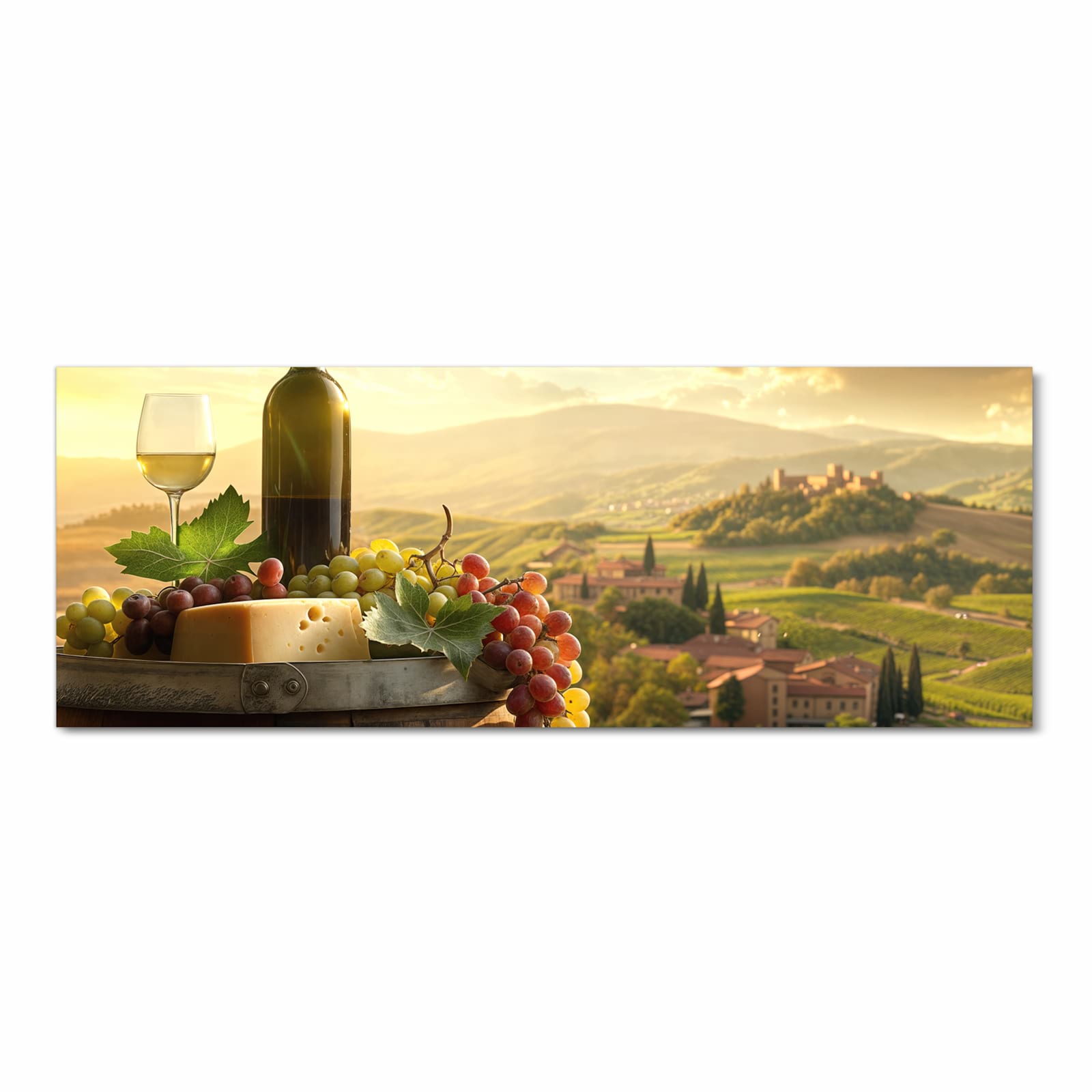 Wasserabweisender Küchenteppich mit Motiv Weinland Idylle in Frontansicht