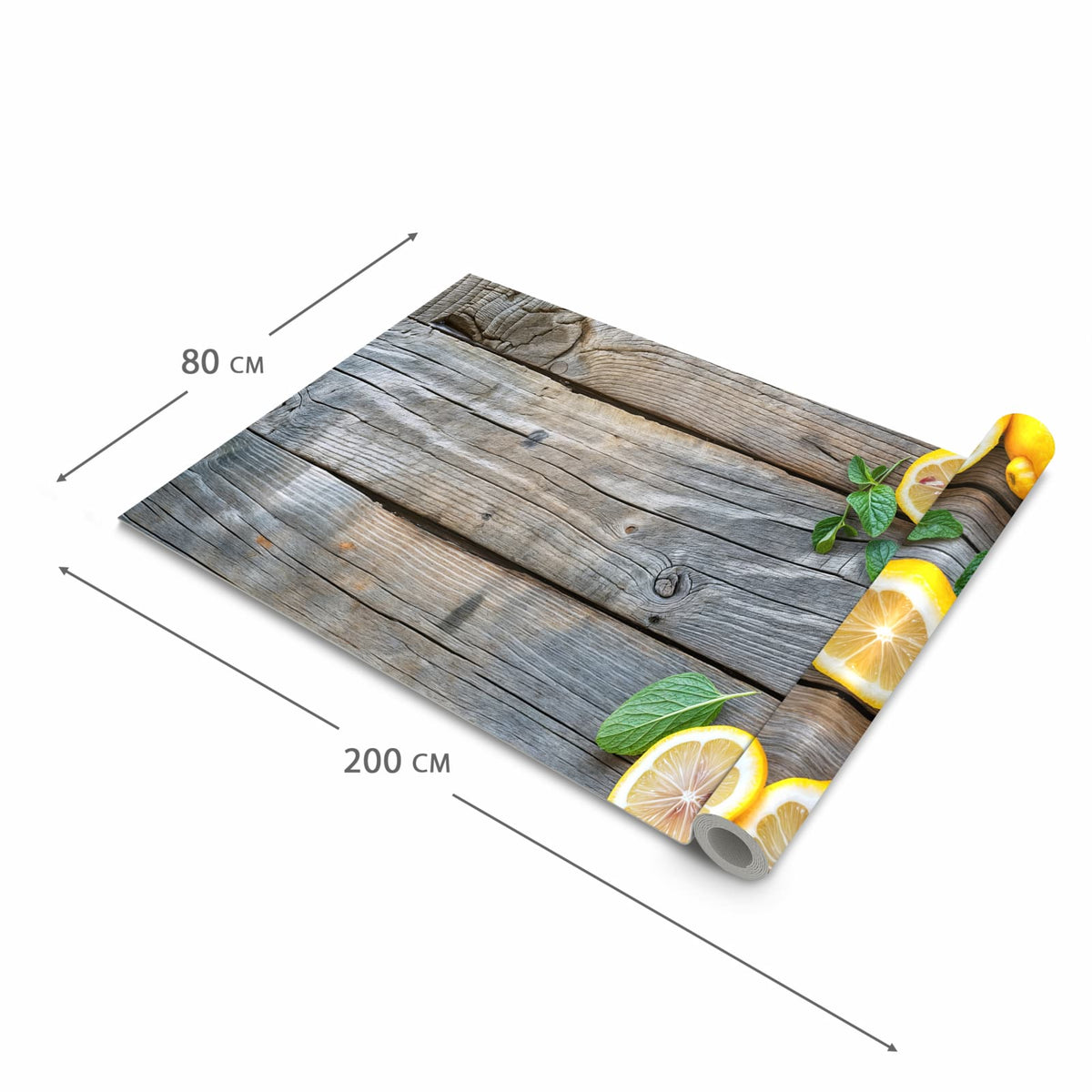 Fleckenresistenter großer Küchenteppich mit Motiv Lemon Fresh in der Größe 60x240 cm