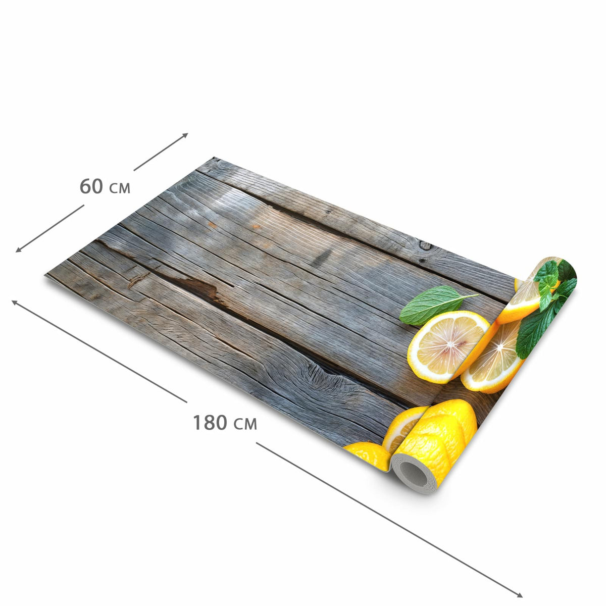 Geräuschdämpfender Küchenteppich mit Motiv Lemon Fresh in der Größe 60x240 cm