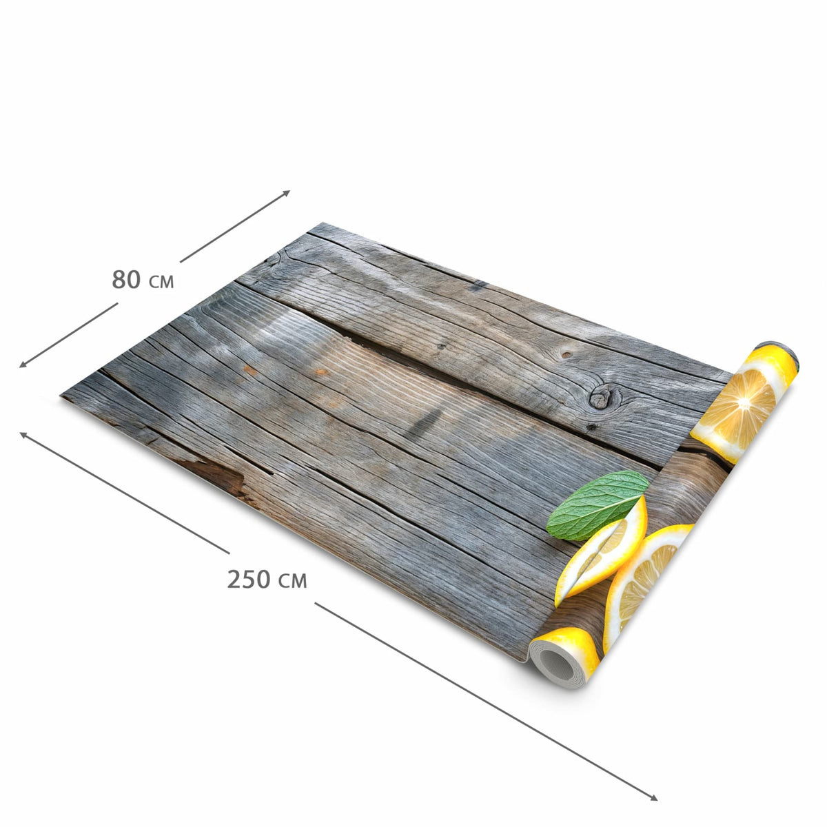 Schmutzabweisender rutschfester Küchenteppich mit Motiv Lemon Fresh in der Größe 60x240 cm