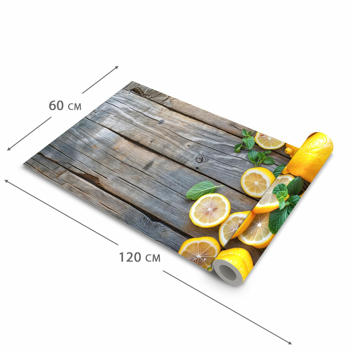 Küchenteppich mit Motiv Lemon Fresh in der Grösse 60x240 cm für sicheres Aufbewahren