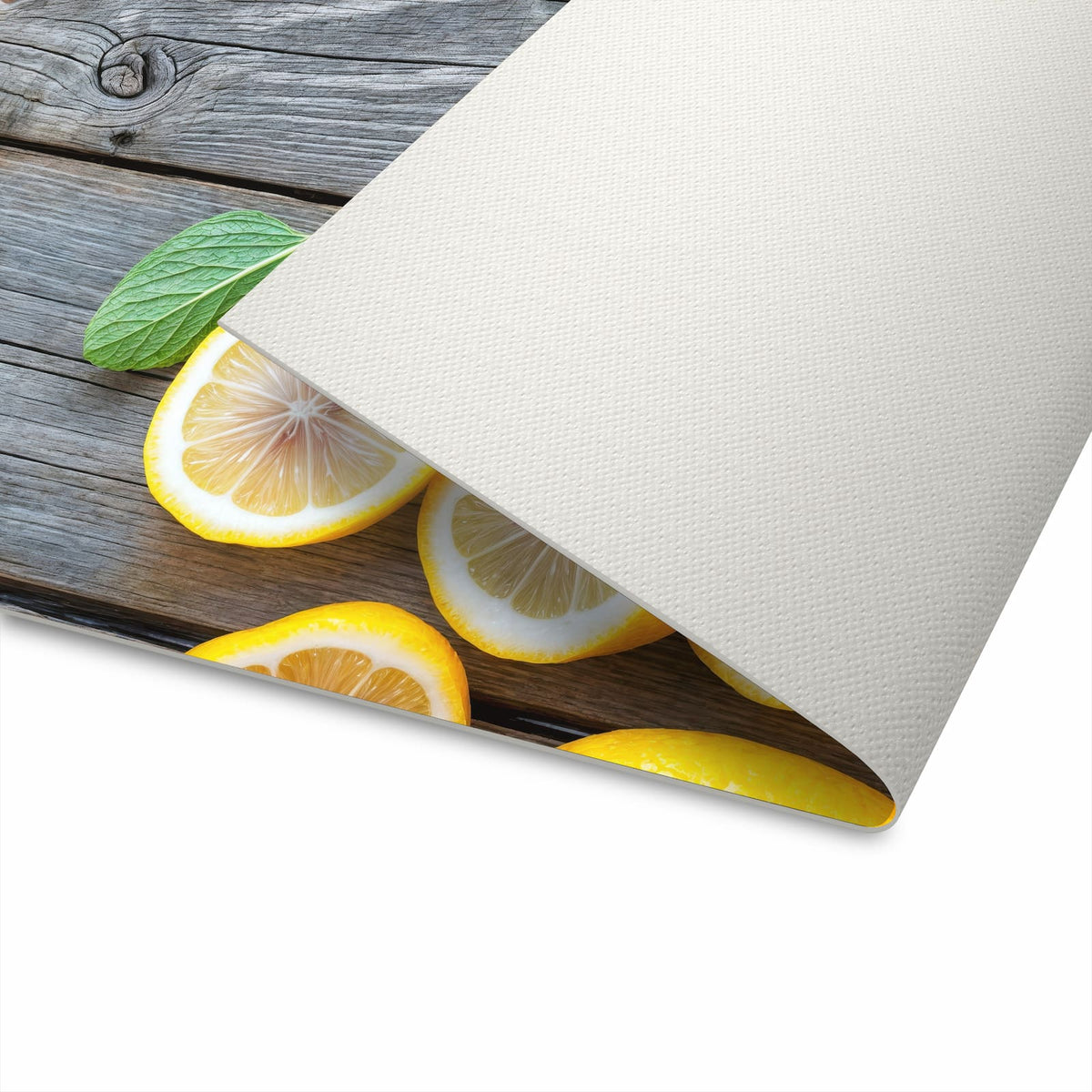 Küchenteppich mit Motiv Lemon Fresh für angenehme Haptik beim Stehen in Unterseite
