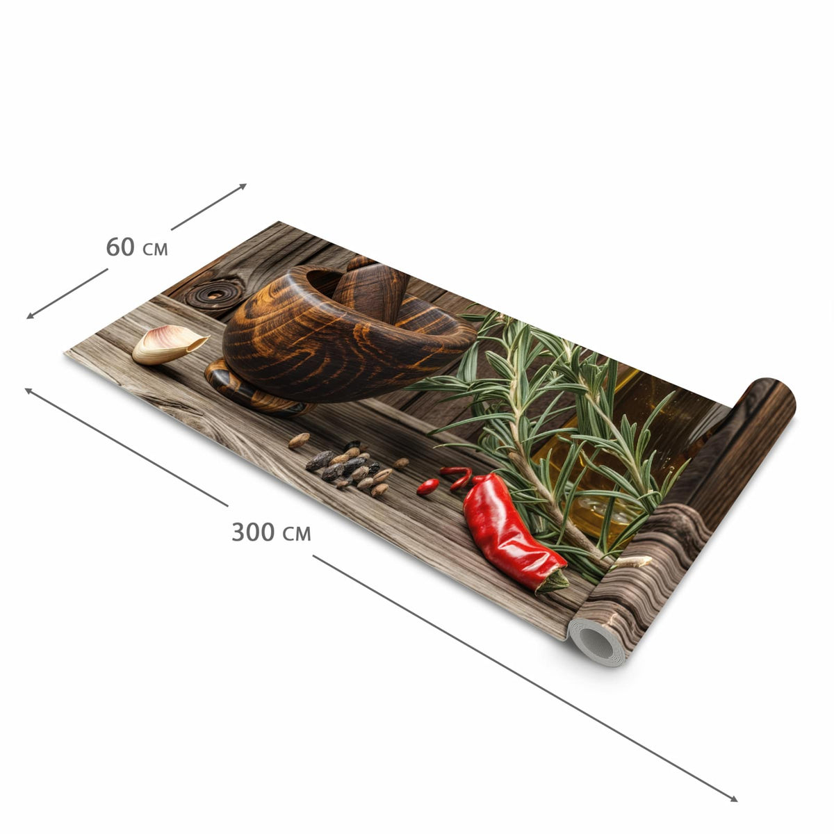 Feuchtigkeitsresistenter Küchenläufer mit Motiv Küchendekoration in der Größe 60x180 cm