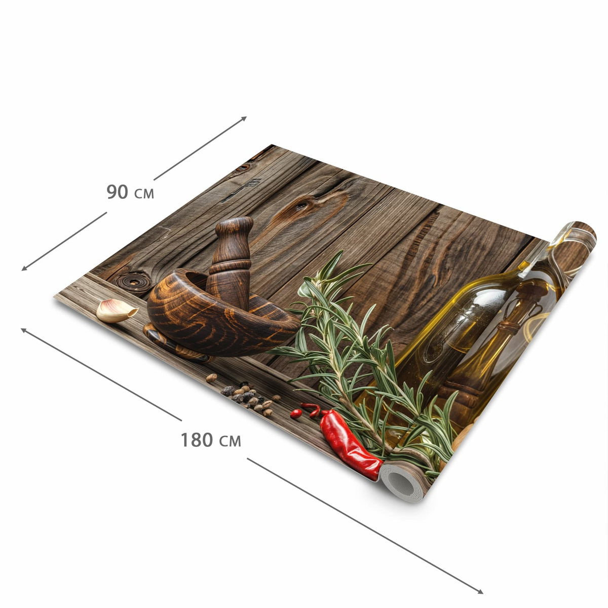 Küchenteppich mit Motiv Küchendekoration in der Grösse 60x180 cm für sicheres Aufbewahren