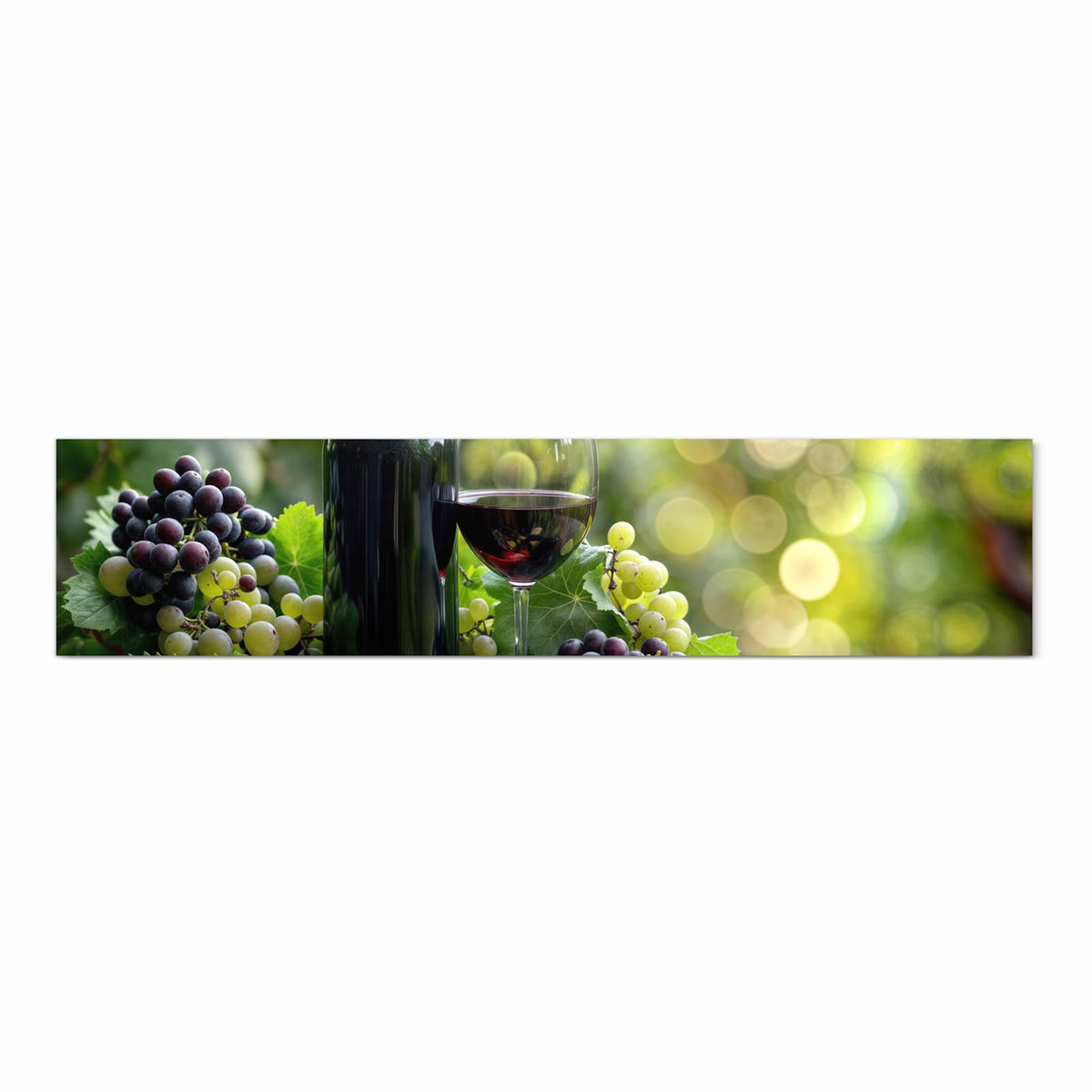 Strapazierfähiger waschbarer Küchenläufer mit Motiv Wein Und Trauben in Frontansicht