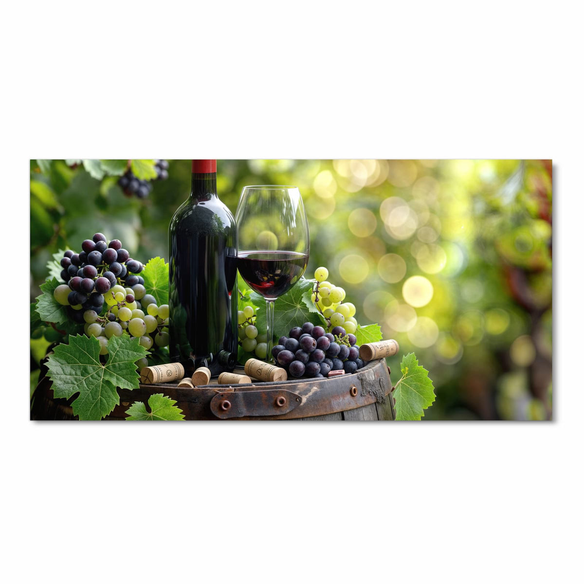 Rutschfester Küchenläufer mit Motiv Wein Und Trauben in Frontansicht