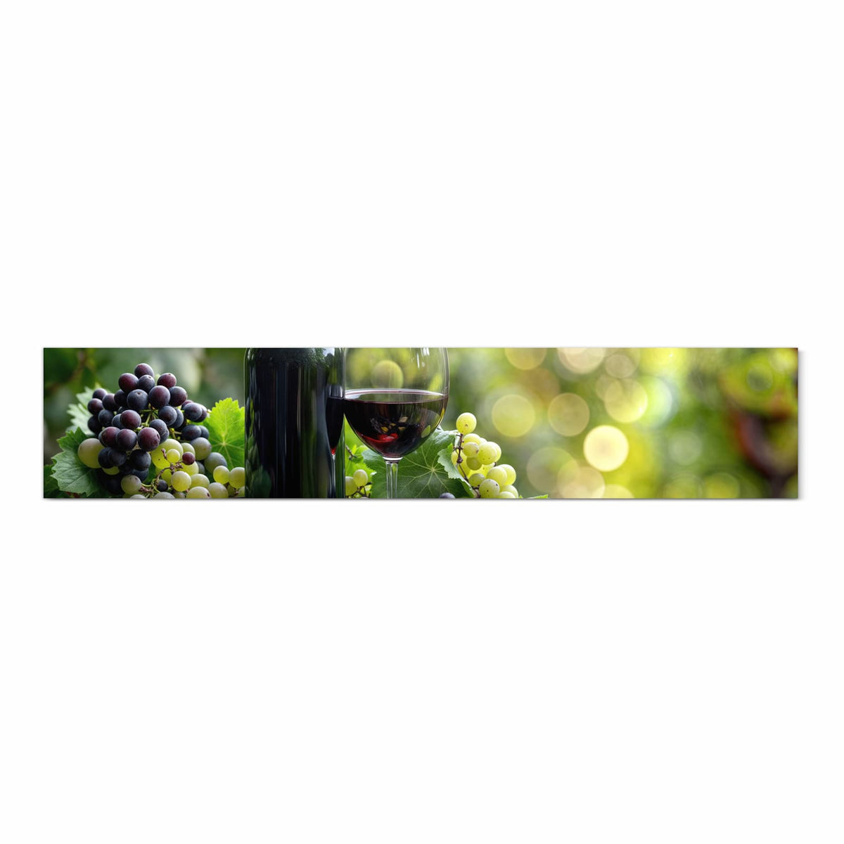 Waschbarer langer Teppich mit Motiv Wein Und Trauben in Frontansicht
