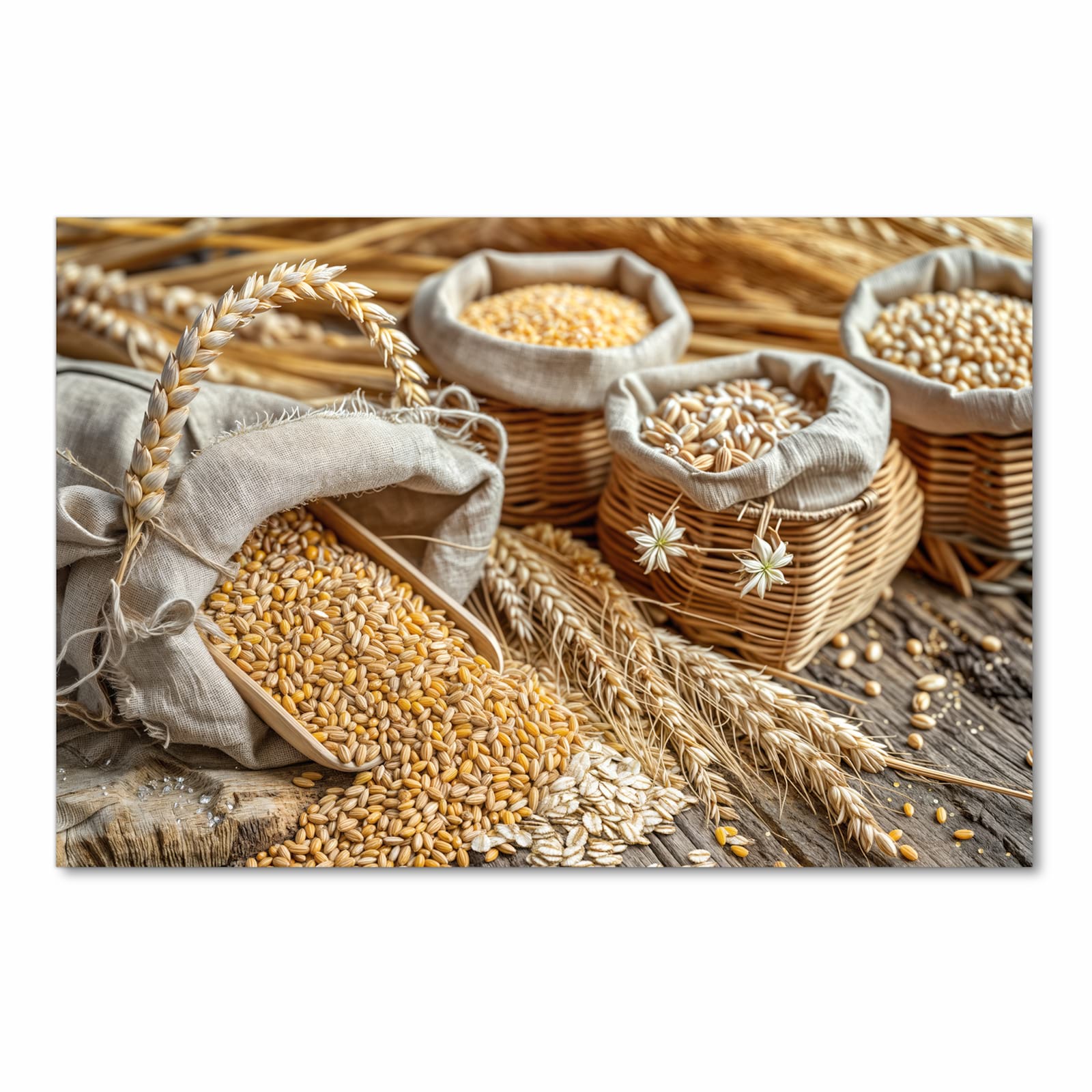 Rutschfester Küchenläufer mit Getreideernte-Motiv Front - schützt den Boden