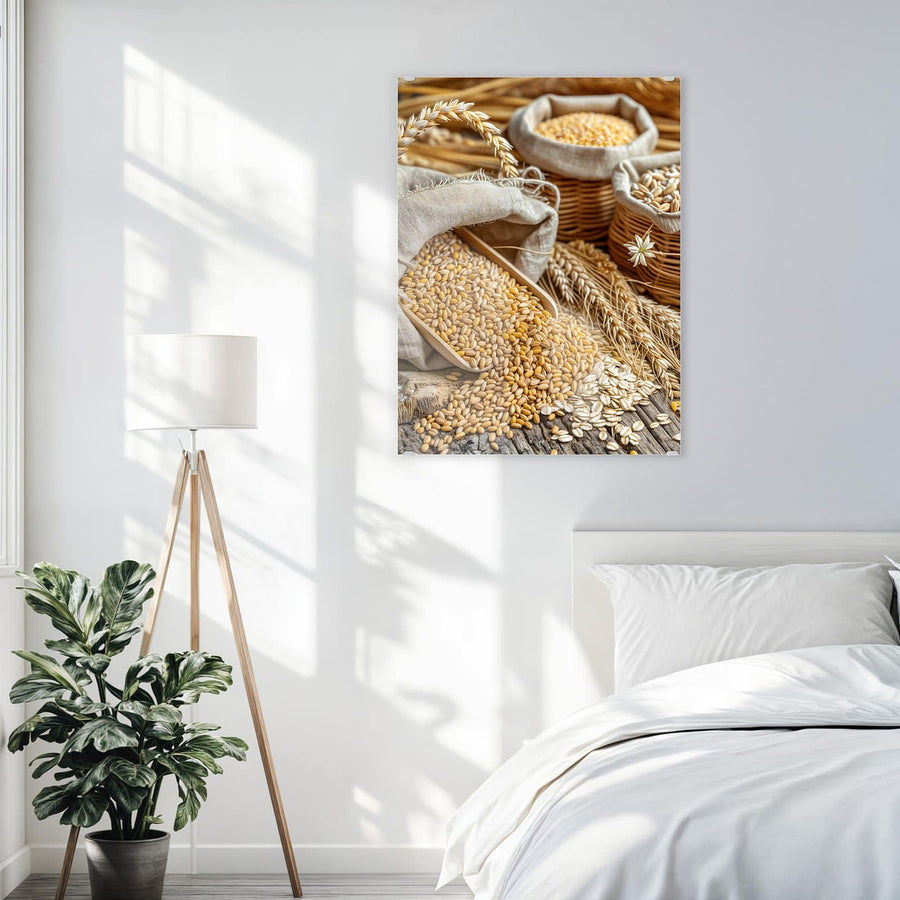 Maße Wandbild - Getreide in Körben - Hochformat
