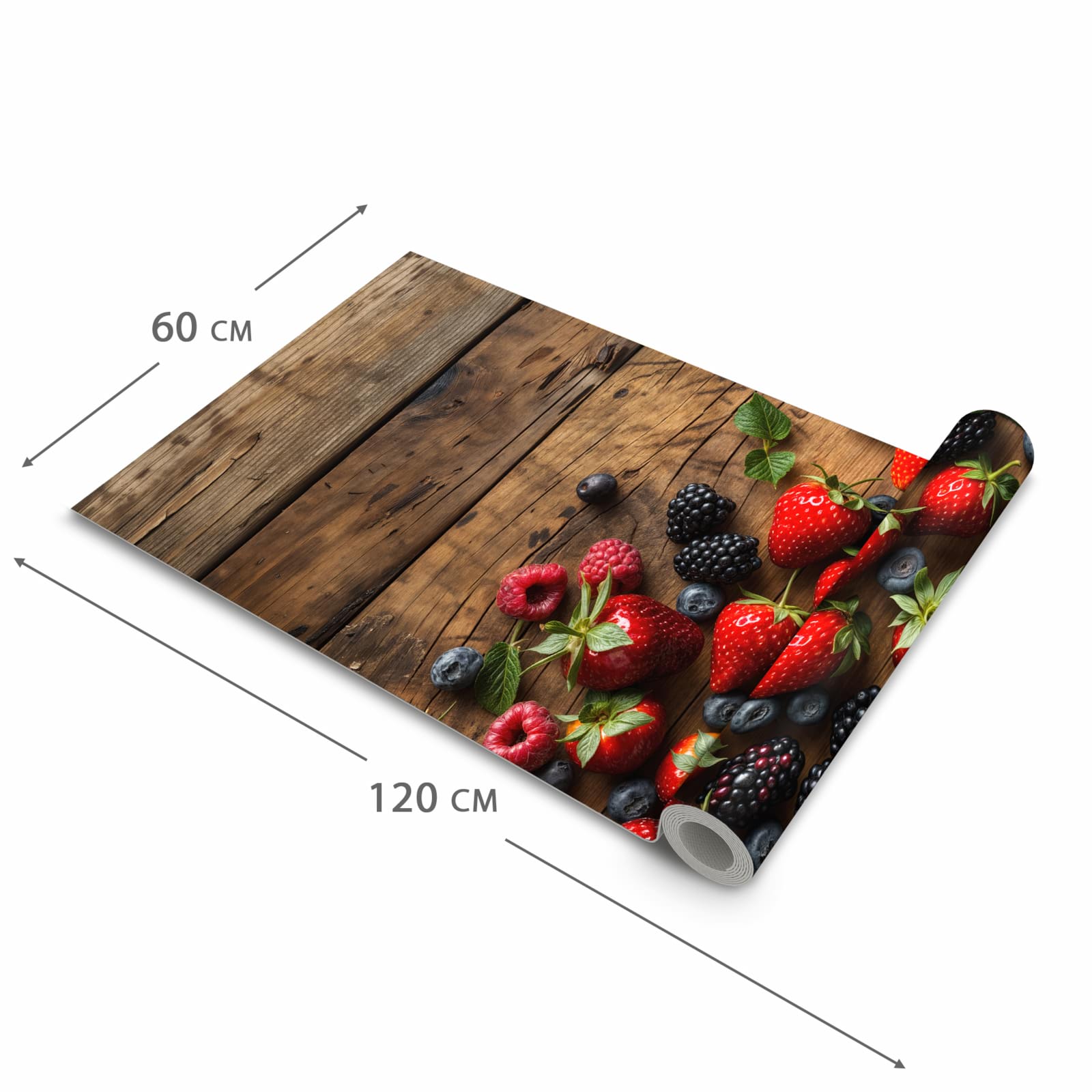 Waschbarer langer Teppich mit Motiv Frische Beeren Exquisit in der Größe 60x150 cm