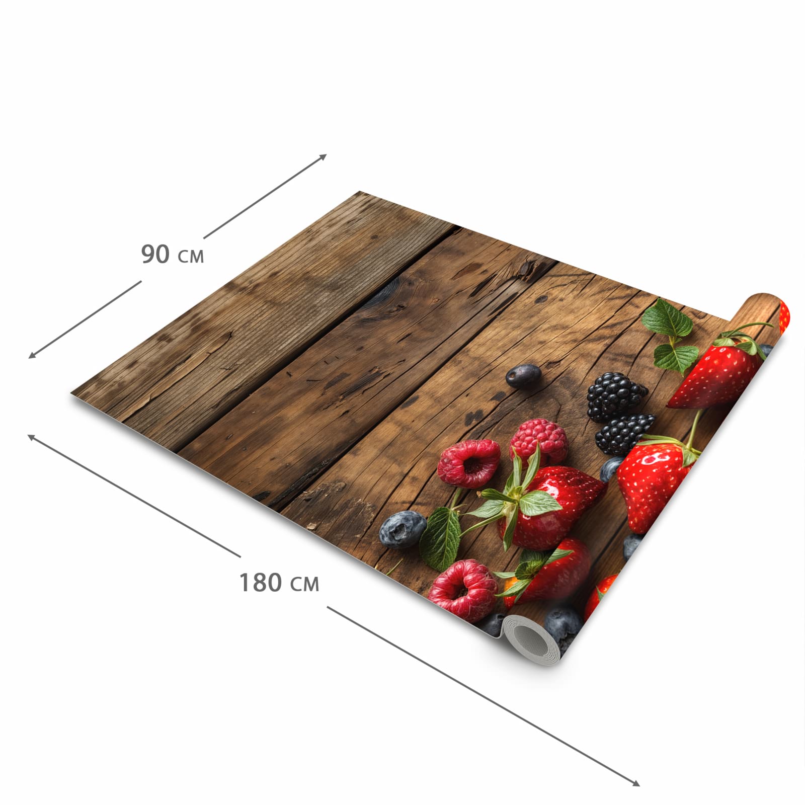 Geräuschdämpfender Küchenteppich mit Motiv Frische Beeren Exquisit in der Grösse 60x150 cm