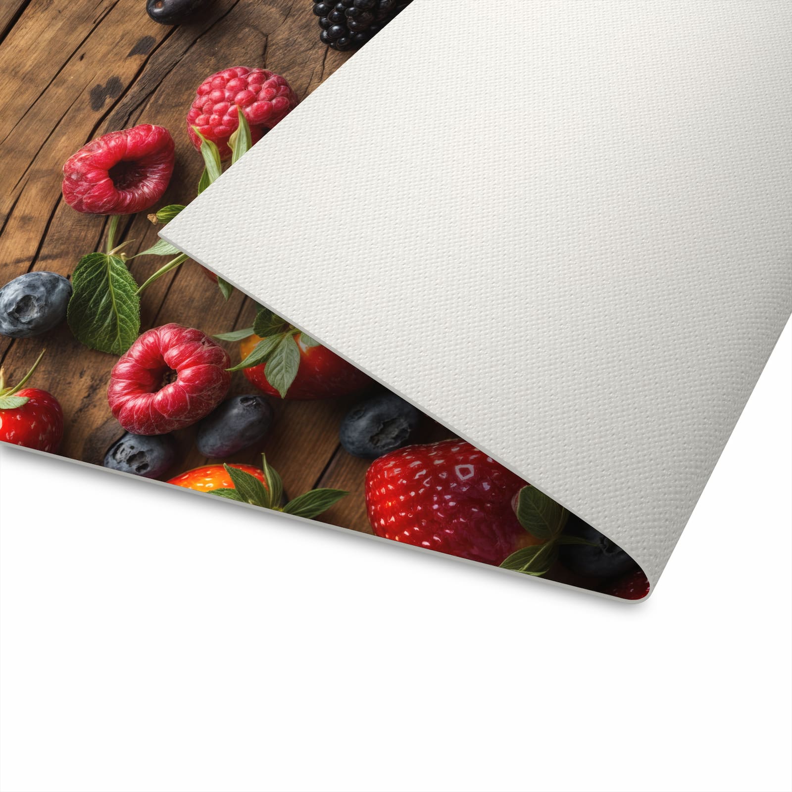 Flacher Küchenteppich mit Motiv Frische Beeren Exquisit in der Unterseite