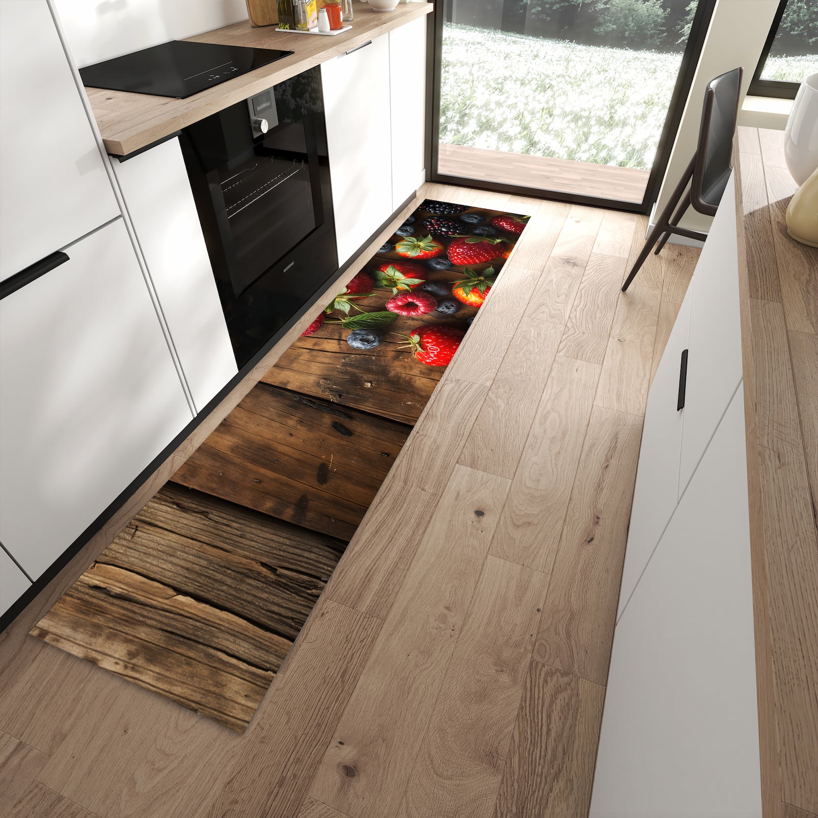 Küchenteppich mit Motiv Frische Beeren Exquisit für Ordnung in moderner Küche