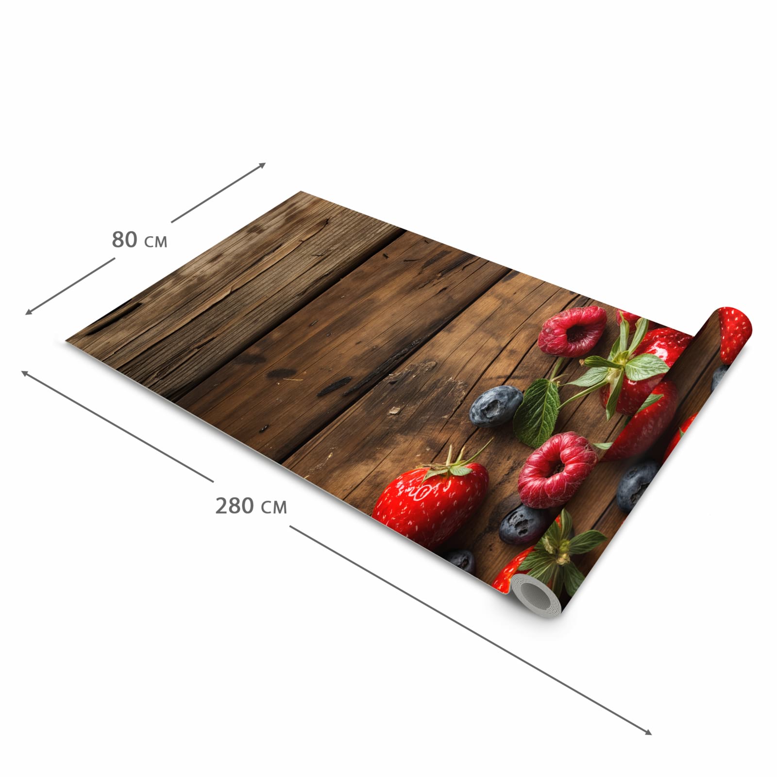 Bodenläufer mit Motiv Frische Beeren Exquisit in der Grösse 60x150 cm für sichere Aufbewahrung
