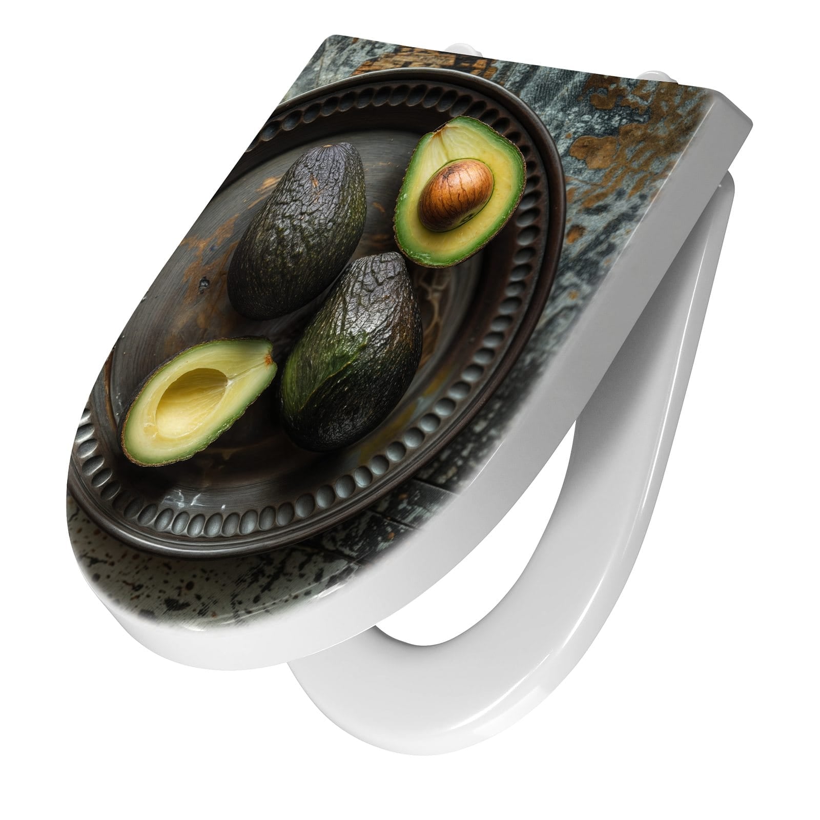 WC-Sitz mit Absenkautomatik Avocados Holzteller