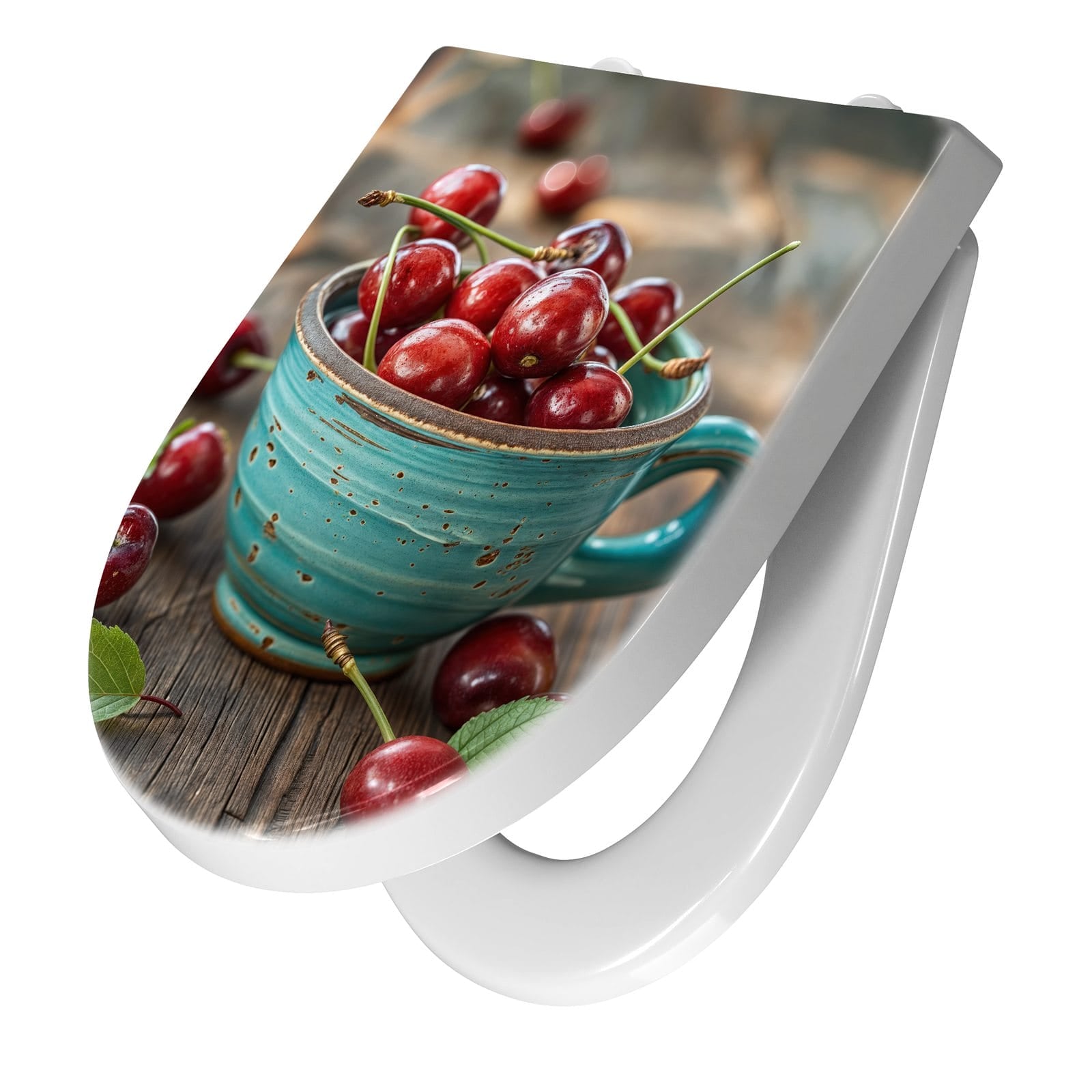 WC-Sitz mit Absenkautomatik Tasse mit Kirschen