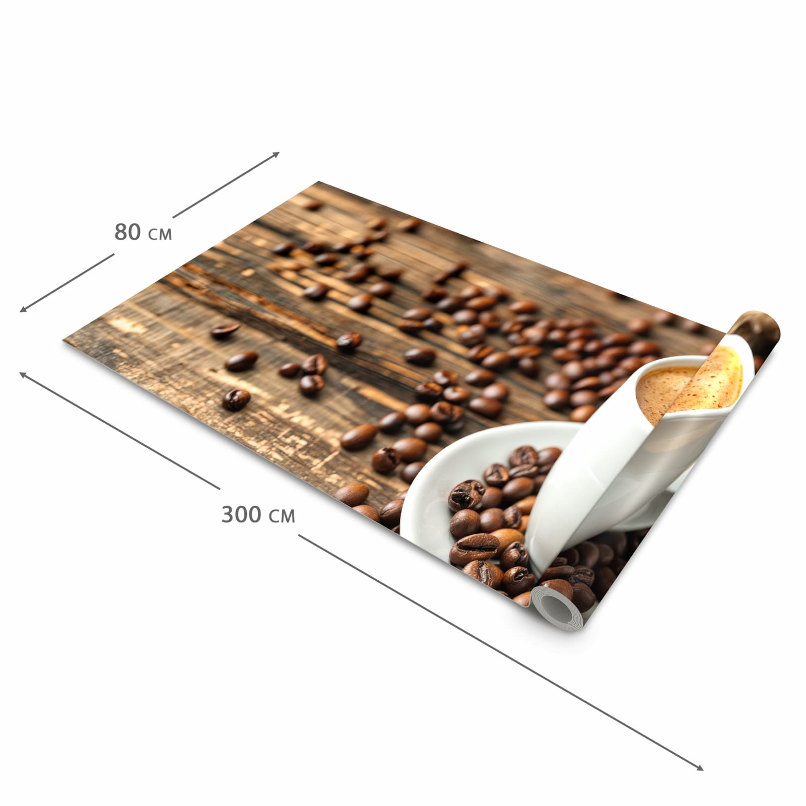 Strapazierfähiger Küchenteppich mit Motiv Kaffee Geniessen in der Grösse 90x240 cm
