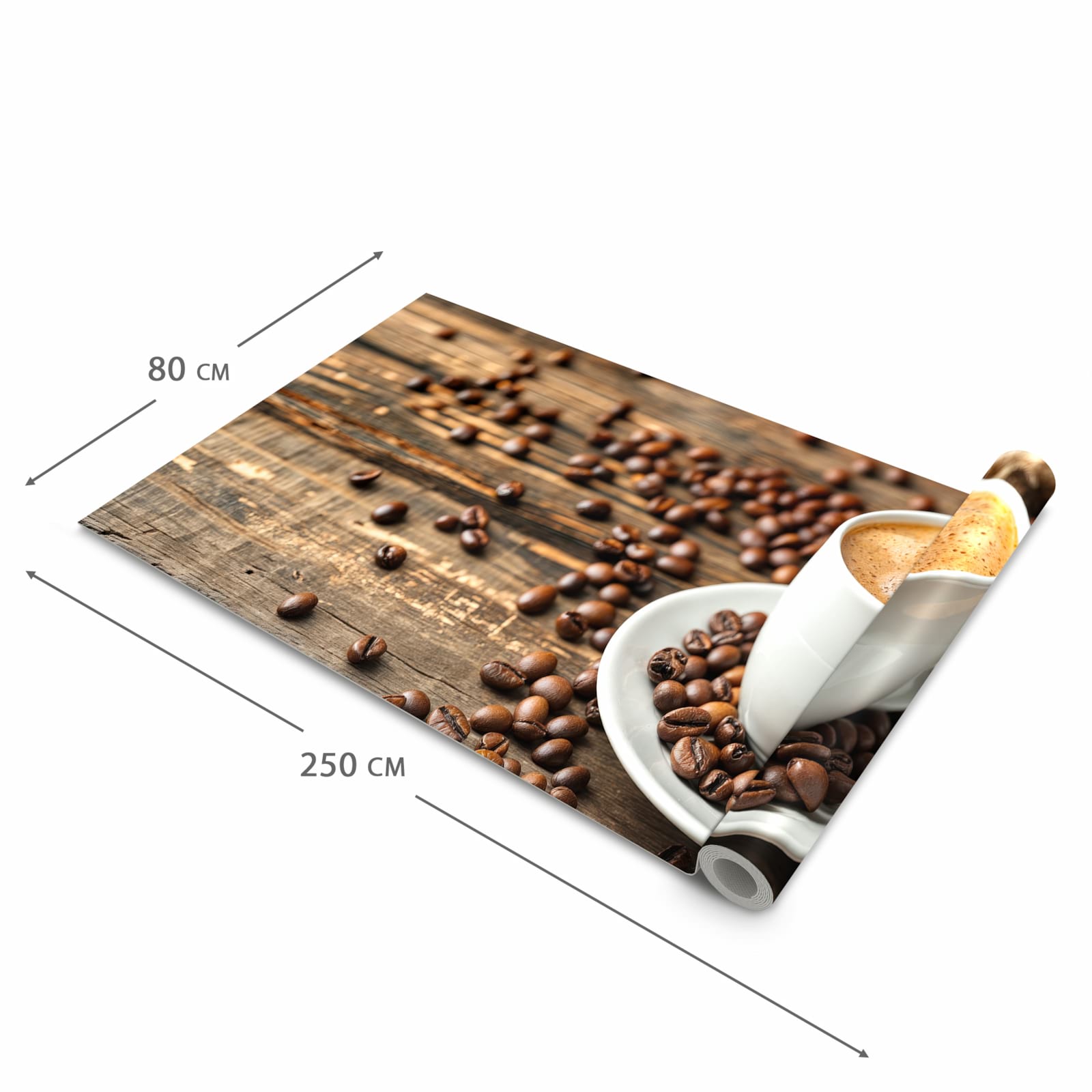 Komfortabler Bodenläufer mit Motiv Kaffee Geniessen in der Grösse 90x240 cm