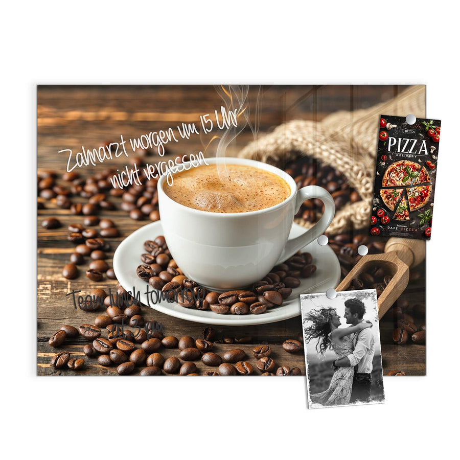 Maße Magnettafel - Kaffee mit Holzschaufel