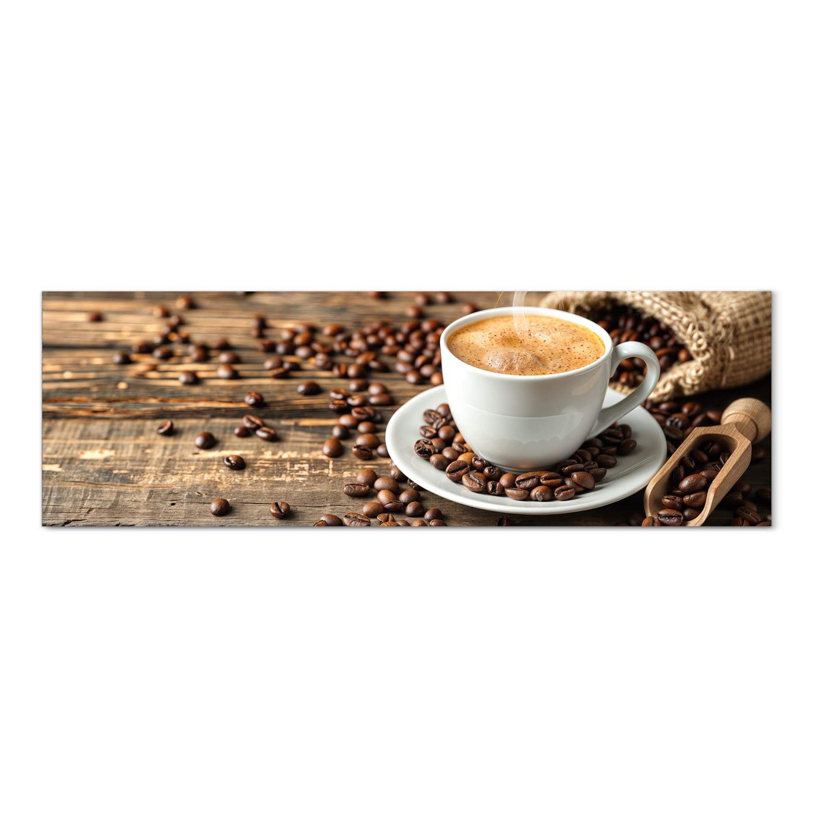 Geräuschdämpfender Läufer für die Küche mit Motiv Kaffee Geniessen in Frontansicht