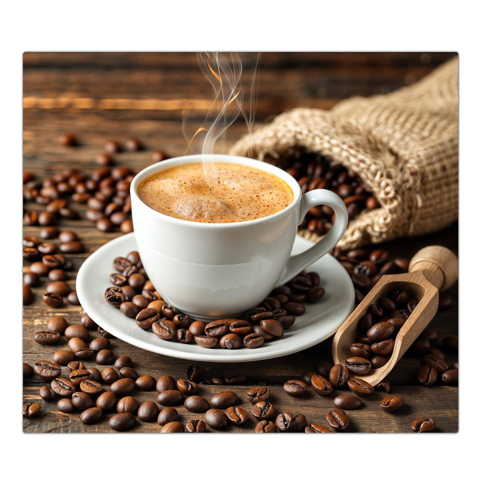 1-teilige Herd Abdeckung mit Kaffee Geniessen-Motiv in der Frontansicht
