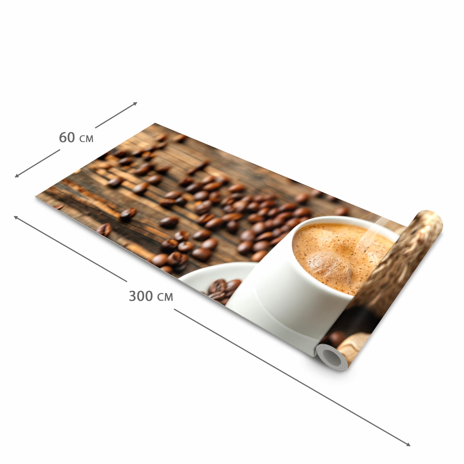 Komfortabler Teppich für Esszimmer mit Motiv Kaffee Geniessen in der Größe 90x240 cm