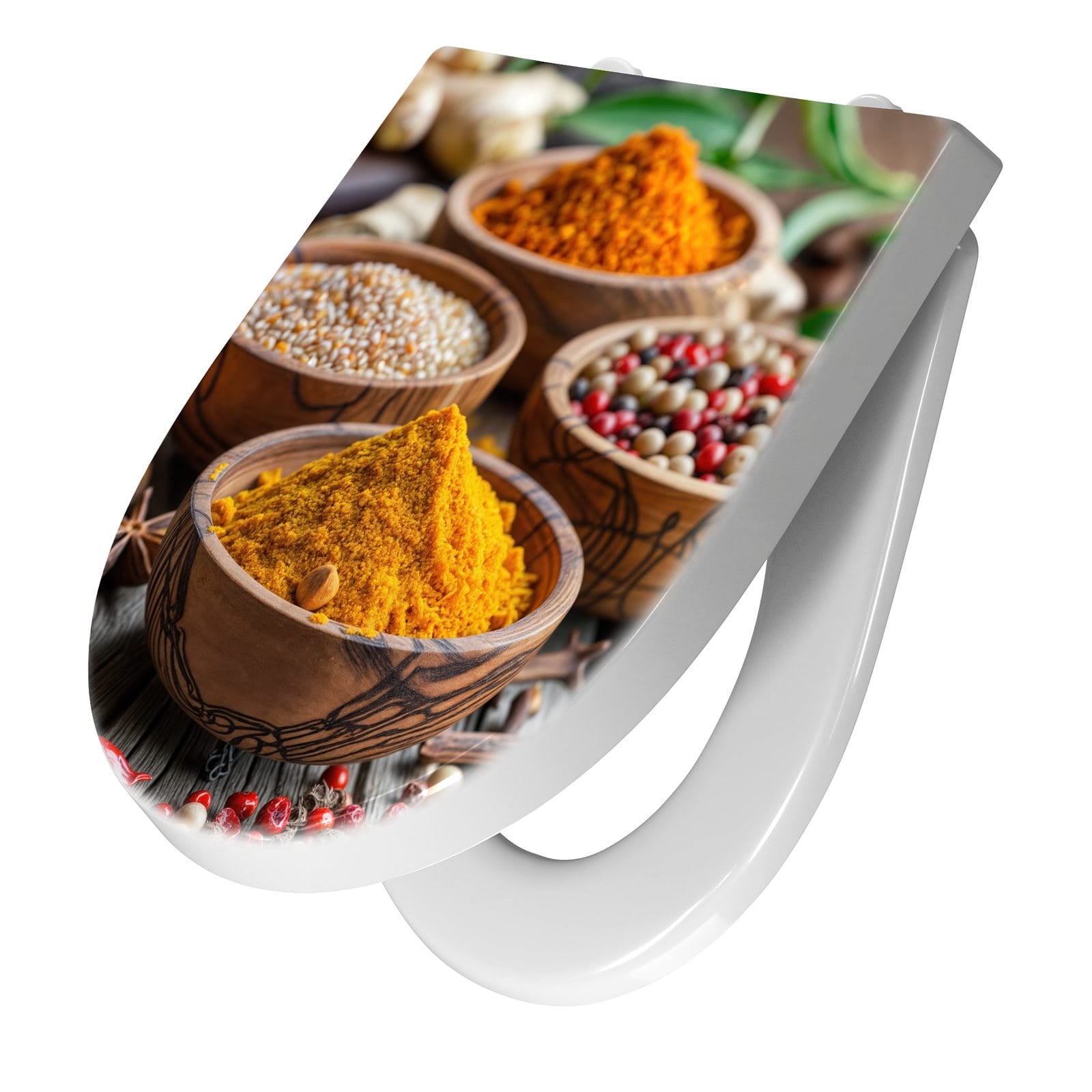 WC-Sitz mit Absenkautomatik Gewürze in Schalen