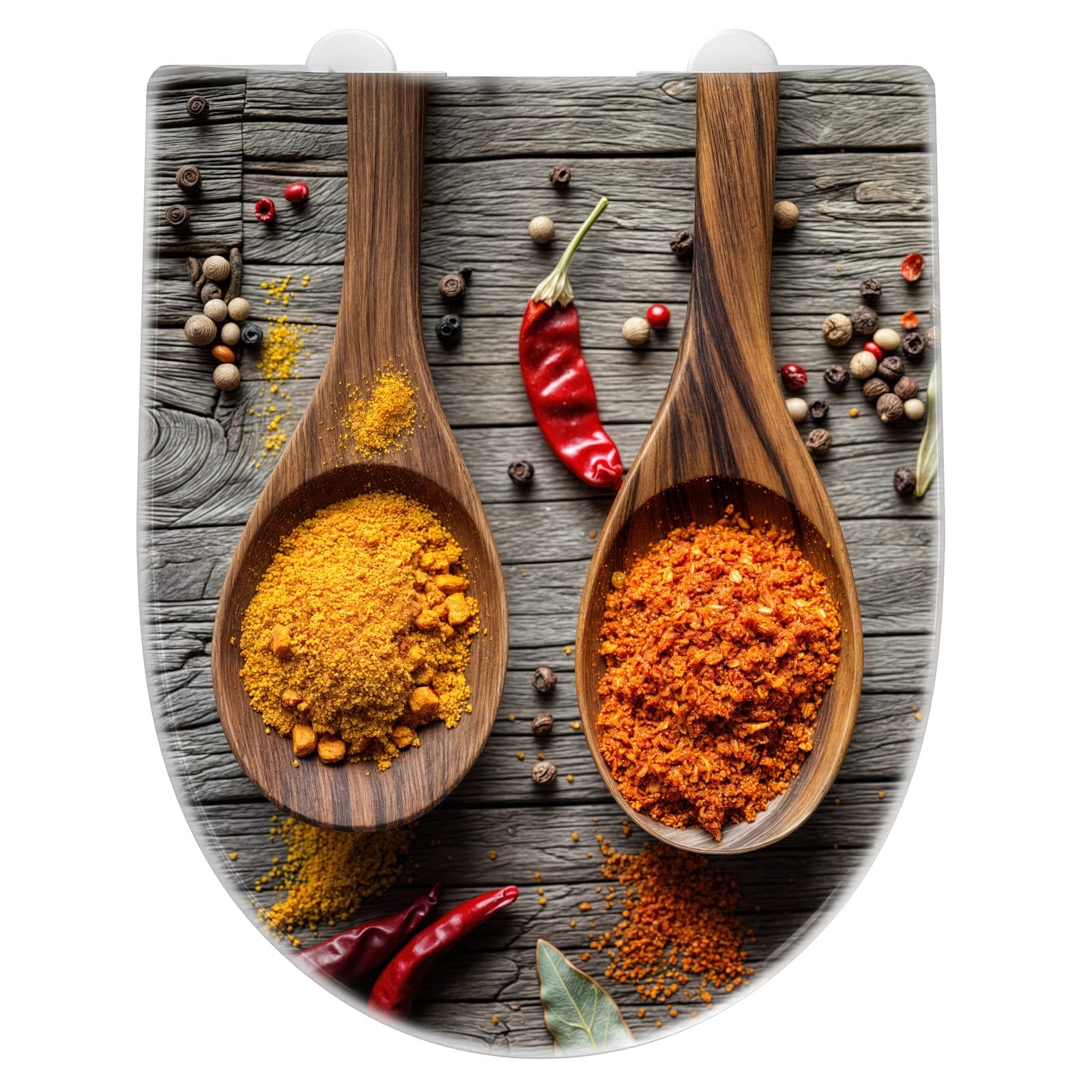 WC-Sitz mit Absenkautomatik Gewürze auf Löffeln