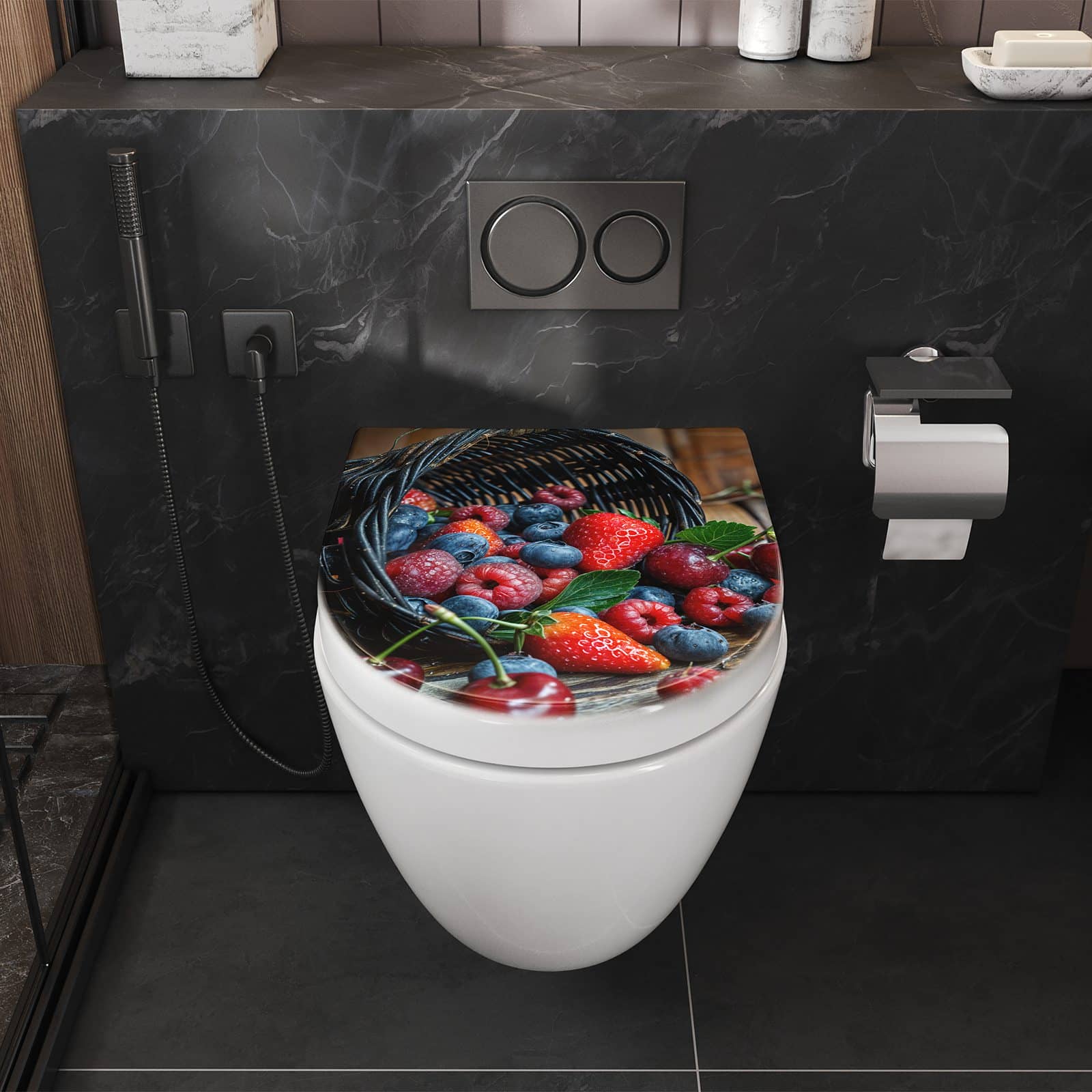 WC-Sitz mit Absenkautomatik Frische Beerenkorb