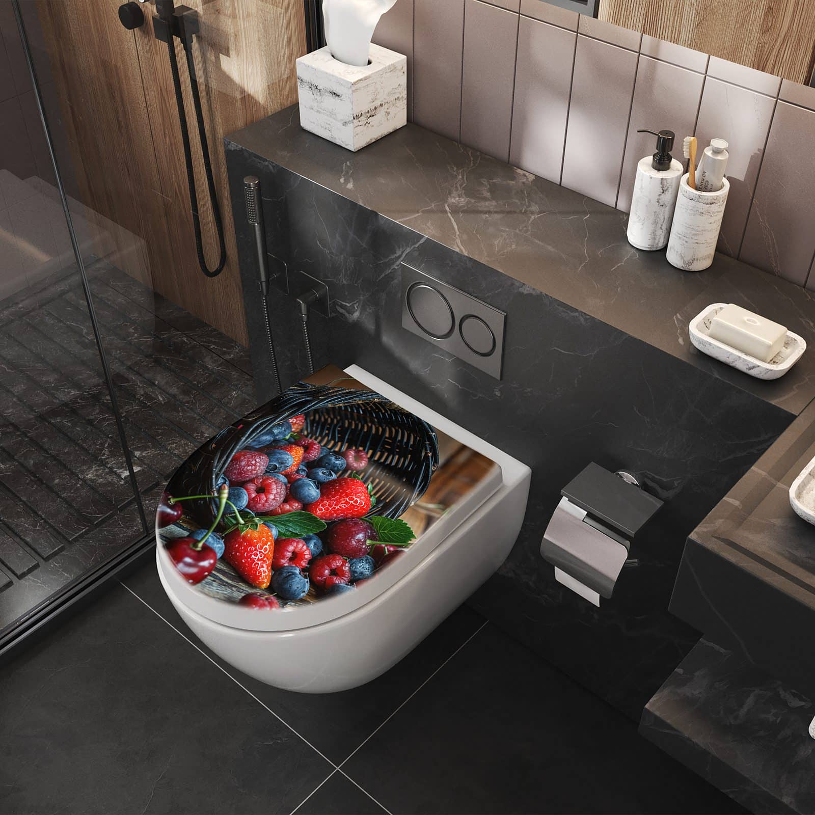 WC-Sitz mit Absenkautomatik Frische Beerenkorb