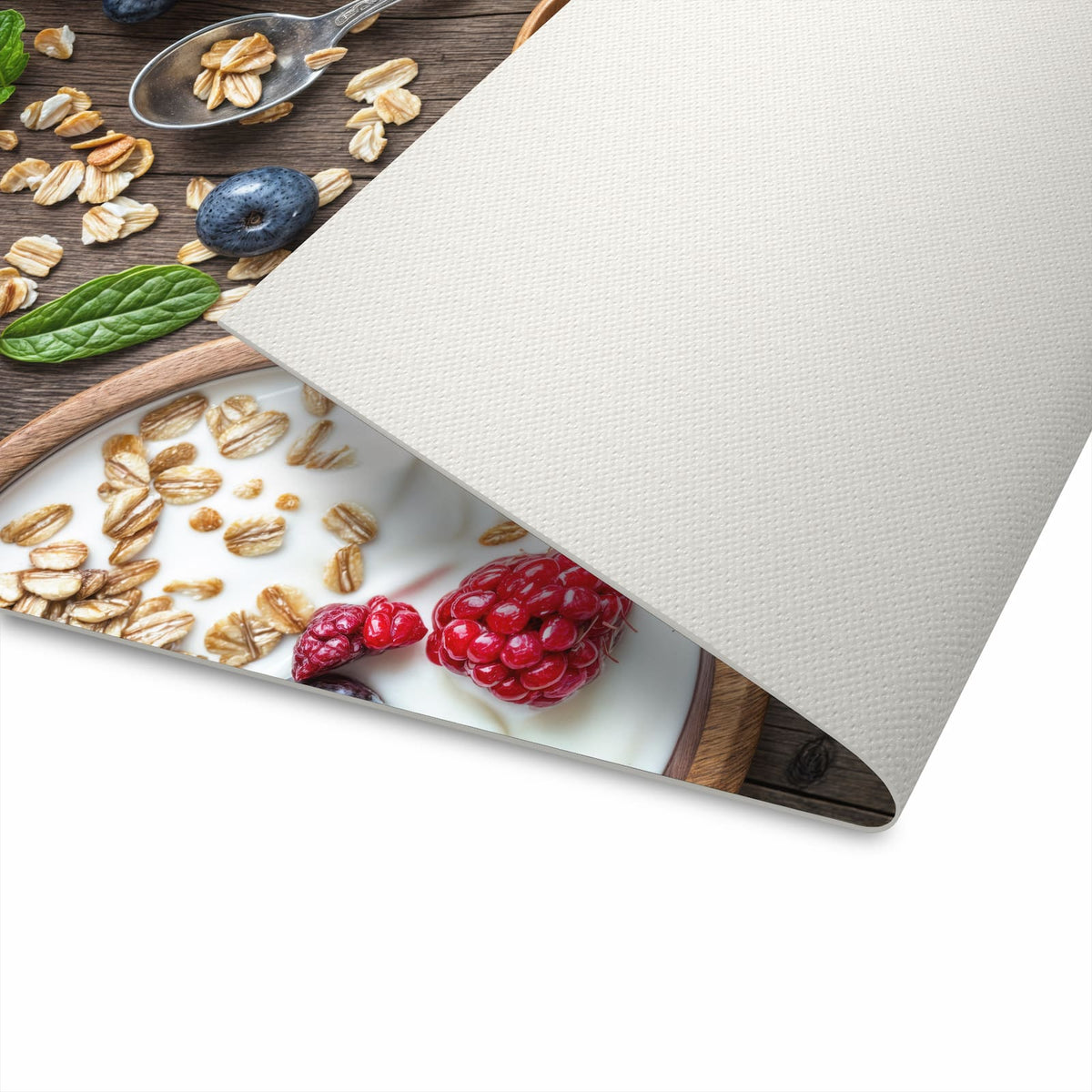Zeitsparender Küchenläufer nach Maß mit Motiv Beeriges Müsli in der Unterseite