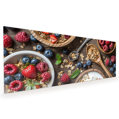 Küchenrückwand mit dem Motiv Joghurt mit Beeren