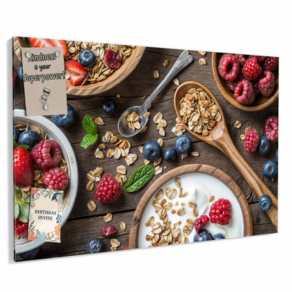 Metall Magnettafel mit dem Motiv Joghurt mit Beeren