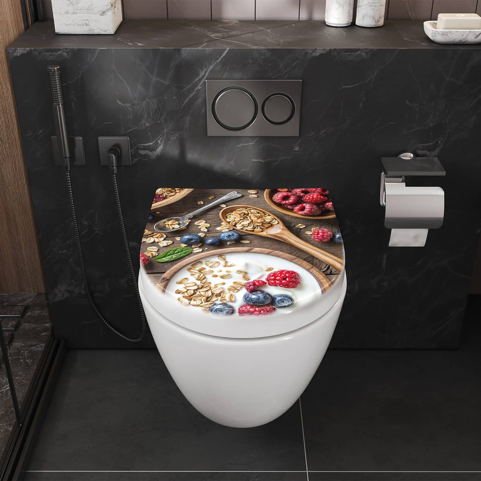 WC-Sitz mit Absenkautomatik Beeriges Müsli