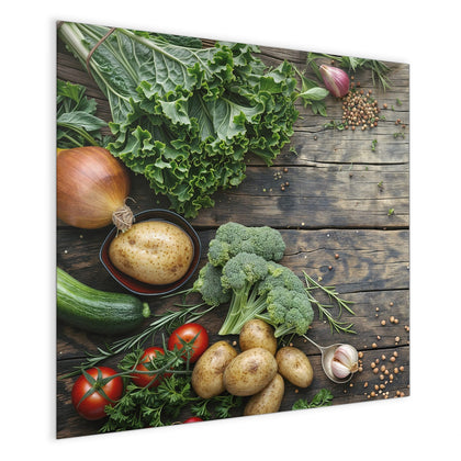 Magnettafel mit dem Motiv Brokkoli und Grünkohl