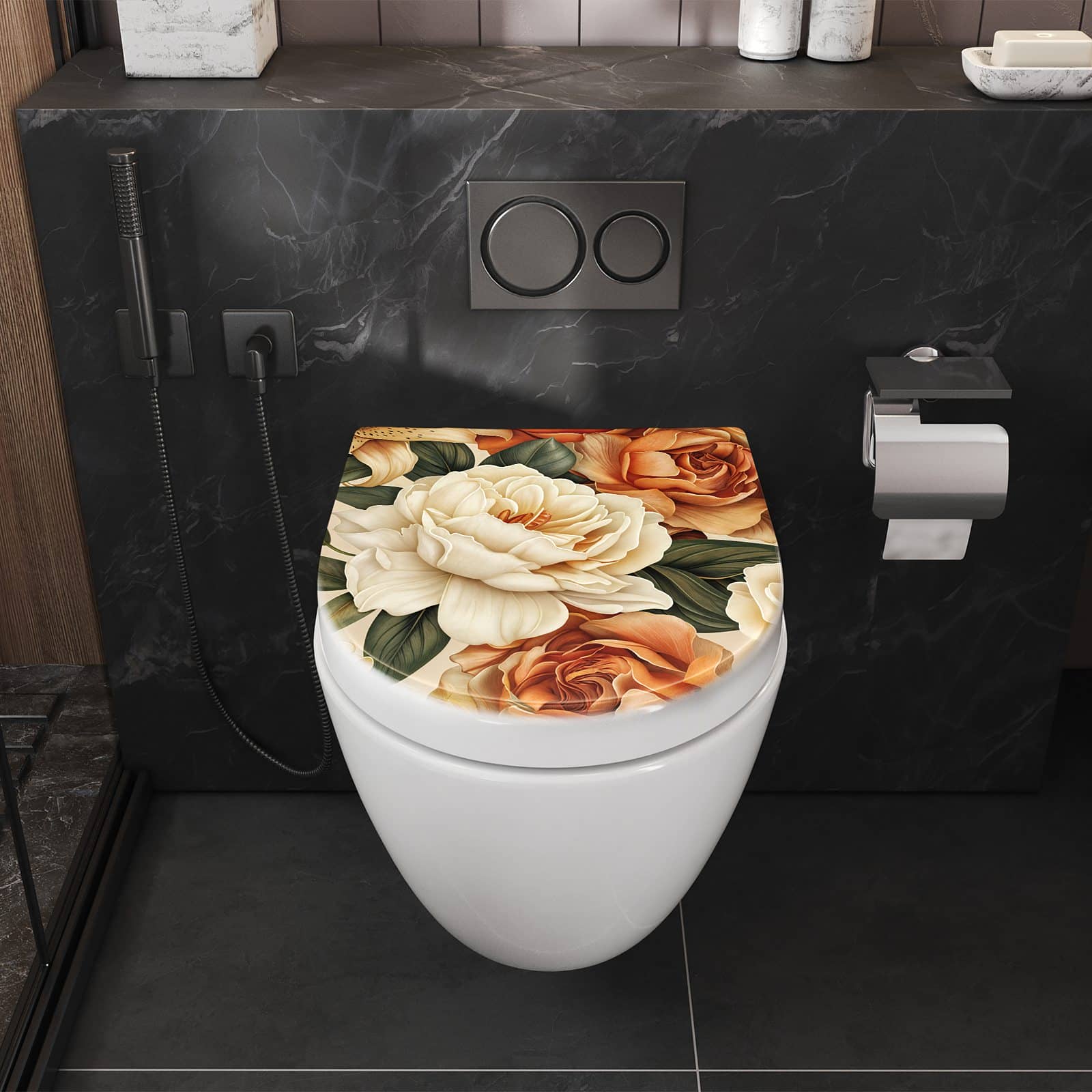 WC-Sitz mit Absenkautomatik Sanfte Blumenpracht