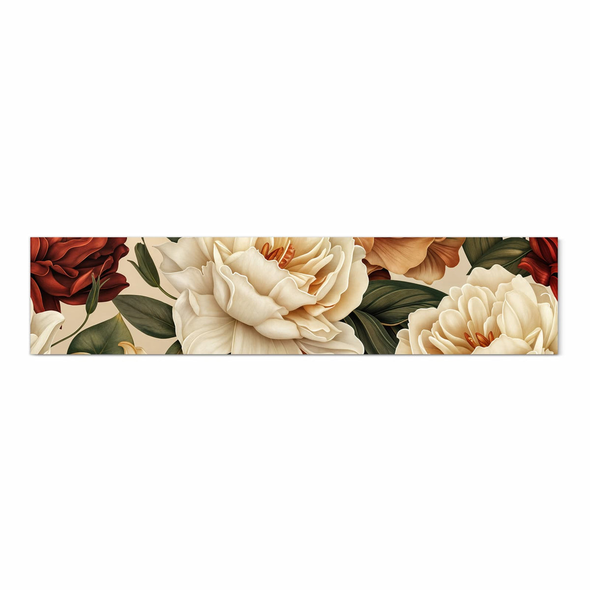 Zeitsparender Küchenteppich mit Motiv Sanfte Blumenpracht in Frontansicht