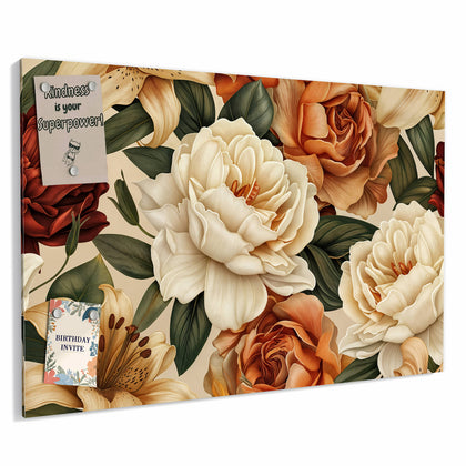 Metall Magnettafel mit dem Motiv Rosen in Terrakotta