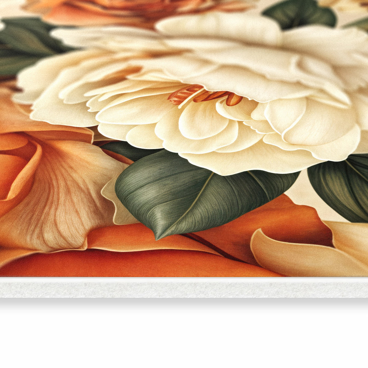 Rutschfester Küchenteppich mit Motiv Sanfte Blumenpracht in seitlicher Ansicht