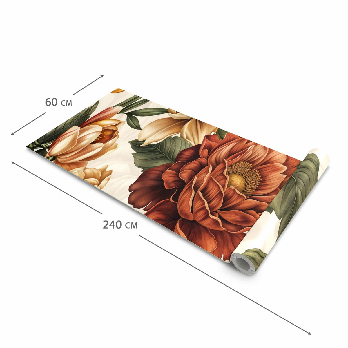 Schmutzabweisender Küchenläufer mit Motiv Blumenmuster Vintage in der Grösse 80x200 cm