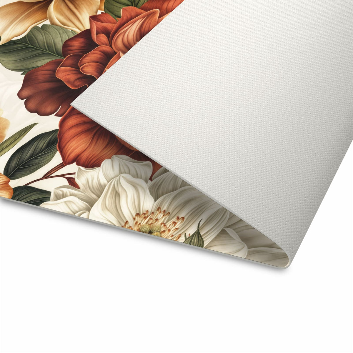 Bodenschonender rutschfester Küchenläufer mit Motiv Blumenmuster Vintage in Unterseite