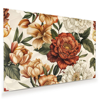 Wandbild mit dem Motiv Vintage Blütenmuster