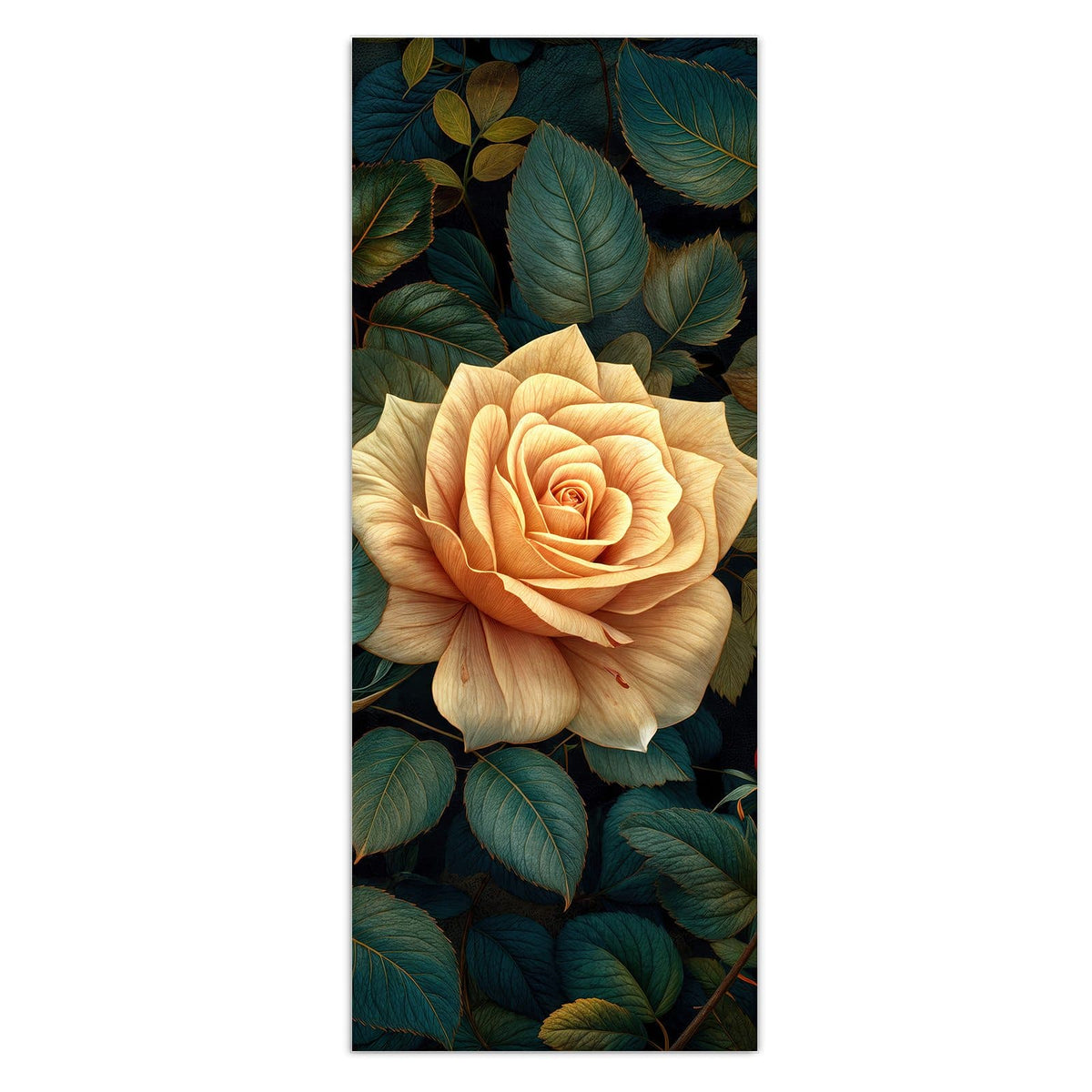 Wandbild - Rosen in Apricot - Hochformat – Üppige Rosen in Beige und Orange