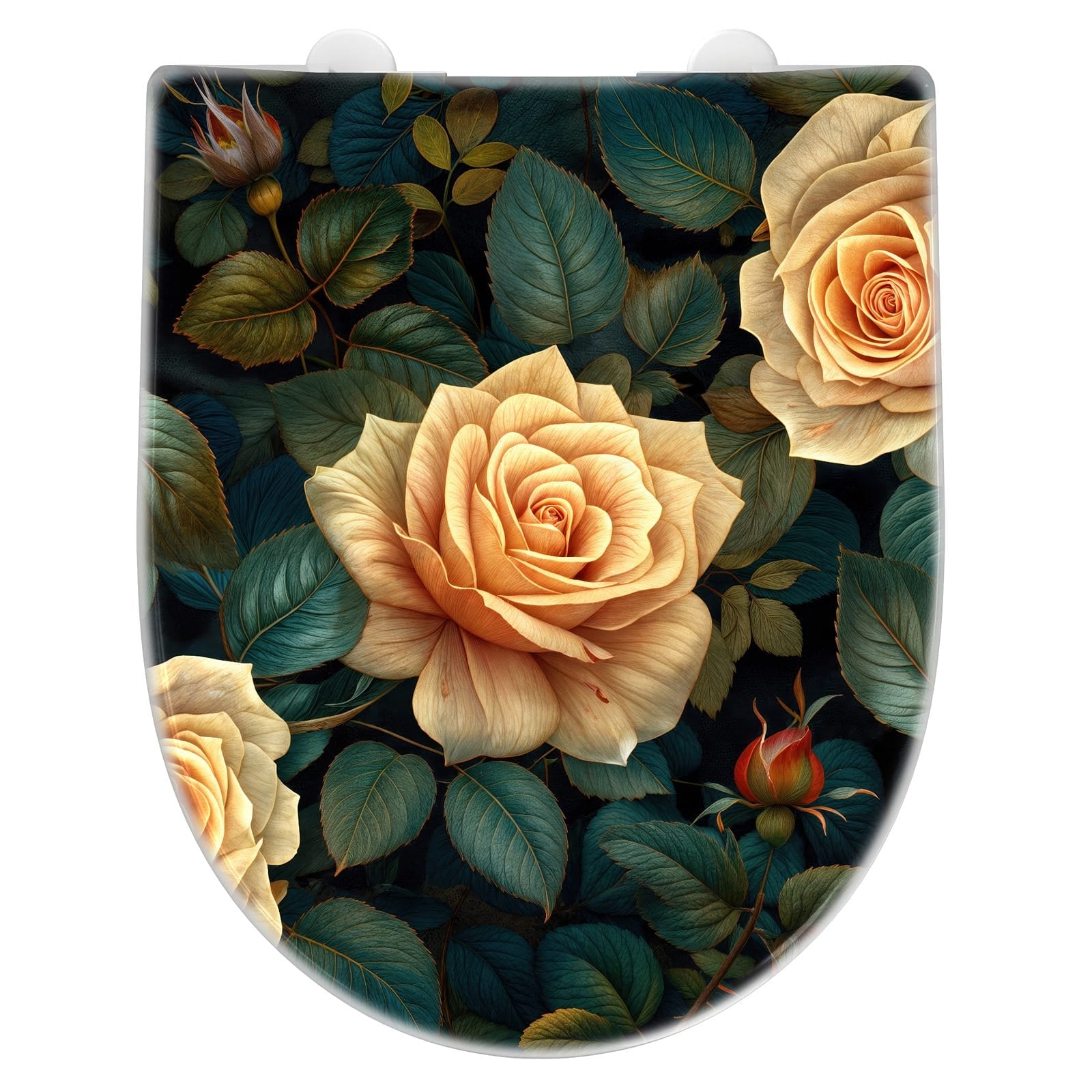 WC-Sitz mit Absenkautomatik Rosenmuster Blumen