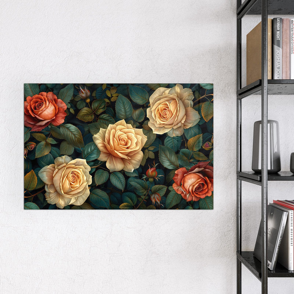 Magnettafel - Rosen in Apricot – Üppige Rosen in Beige und Orange
