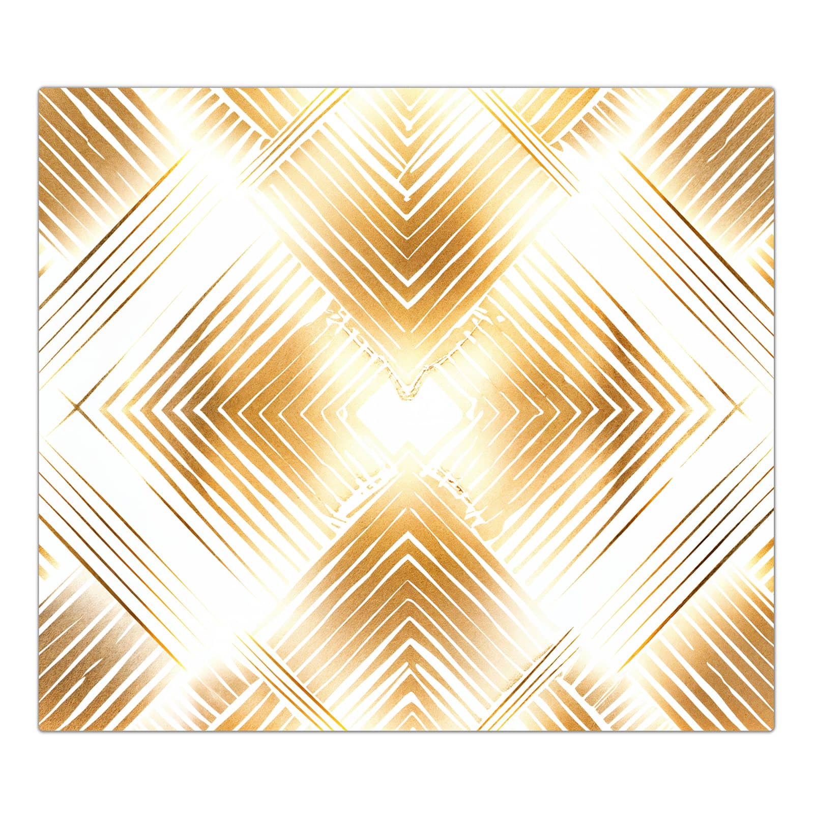 1-teilige Ceranfeldabdeckung mit Goldenes Dreiecksmuster-Motiv in der Frontansicht #grösse_1-Teilig (60x52cm)